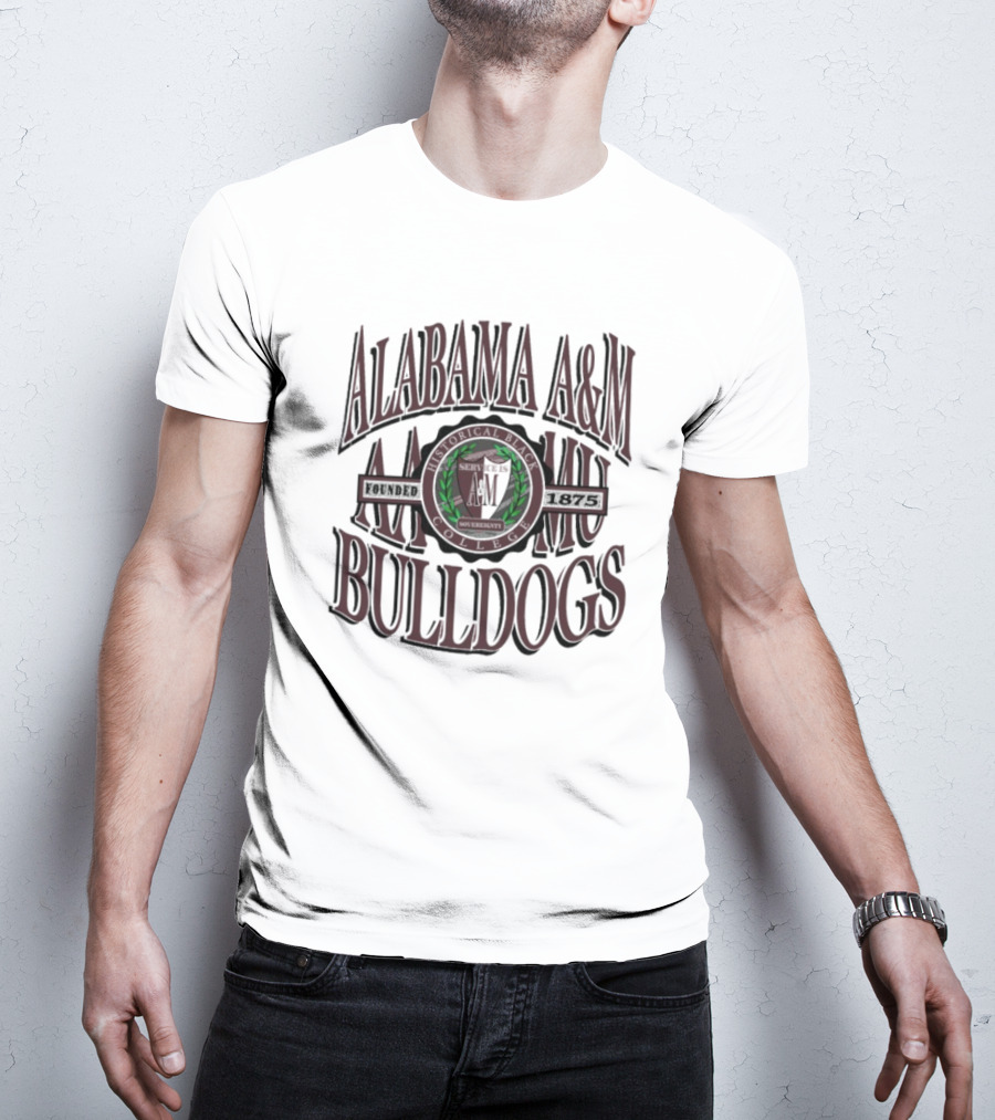 Alabama A&M Bulldogs Founded 1875 Historical Black College Emblem And Crest T-Shirt