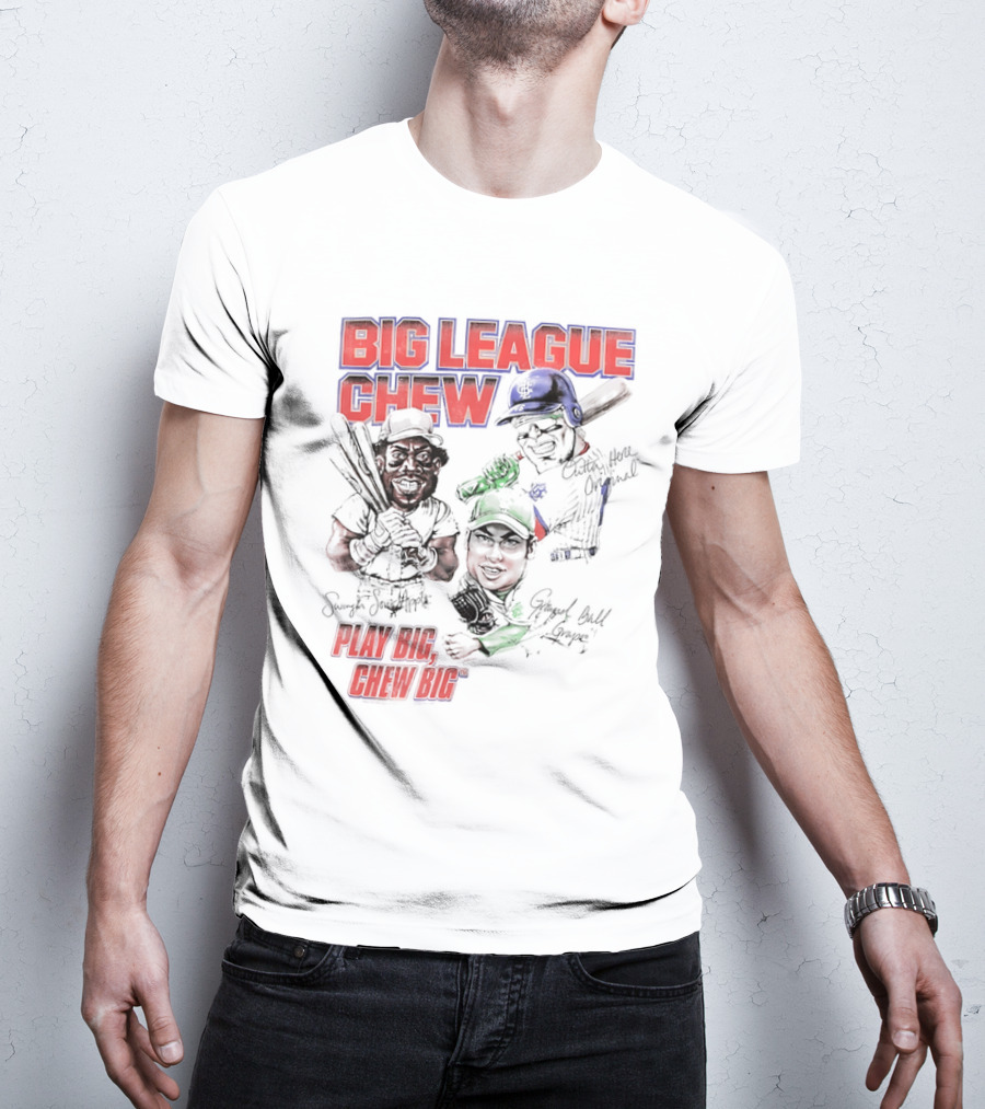 Big League Chew Play Big Chew Big Baseball Caricature T-Shirt