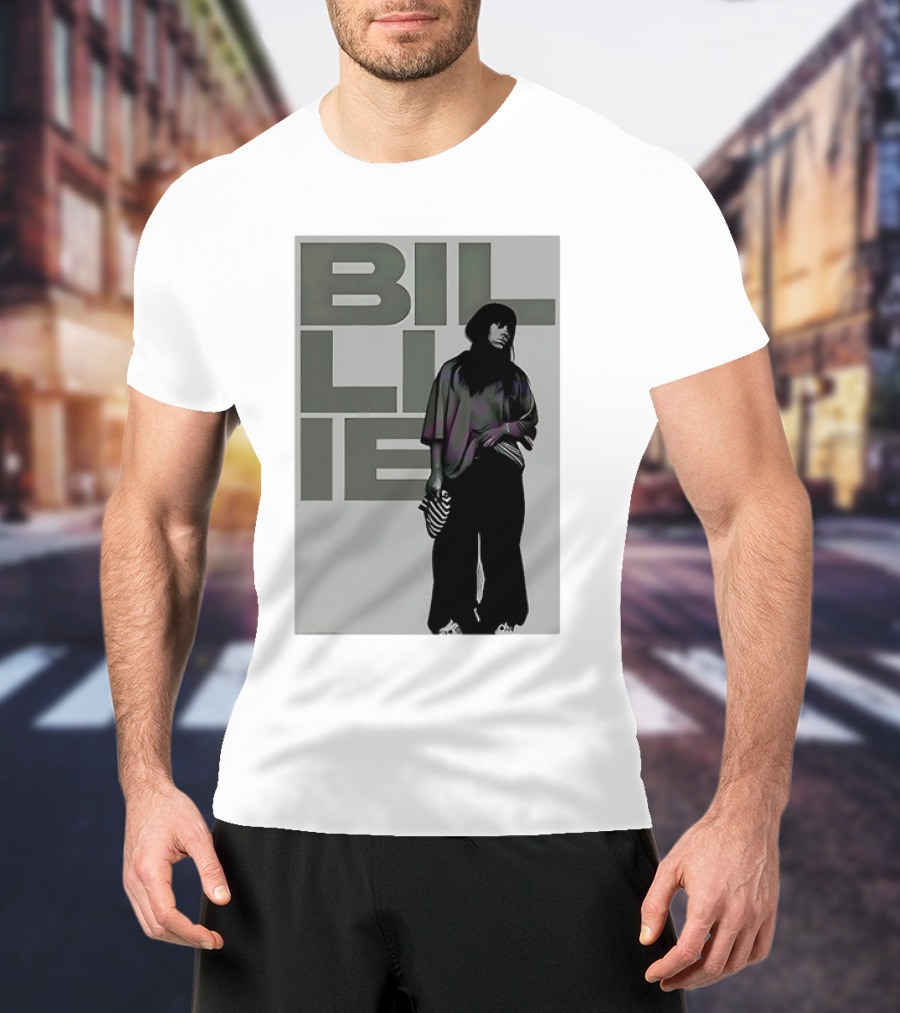 Billie Eilish Striped Bag Monochrome Fashion T-Shirt