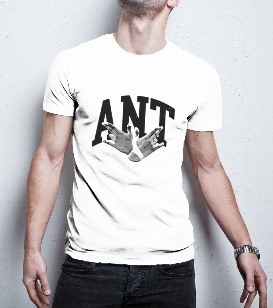 Hands Forming Heart Symbol With Ant Text T-Shirt