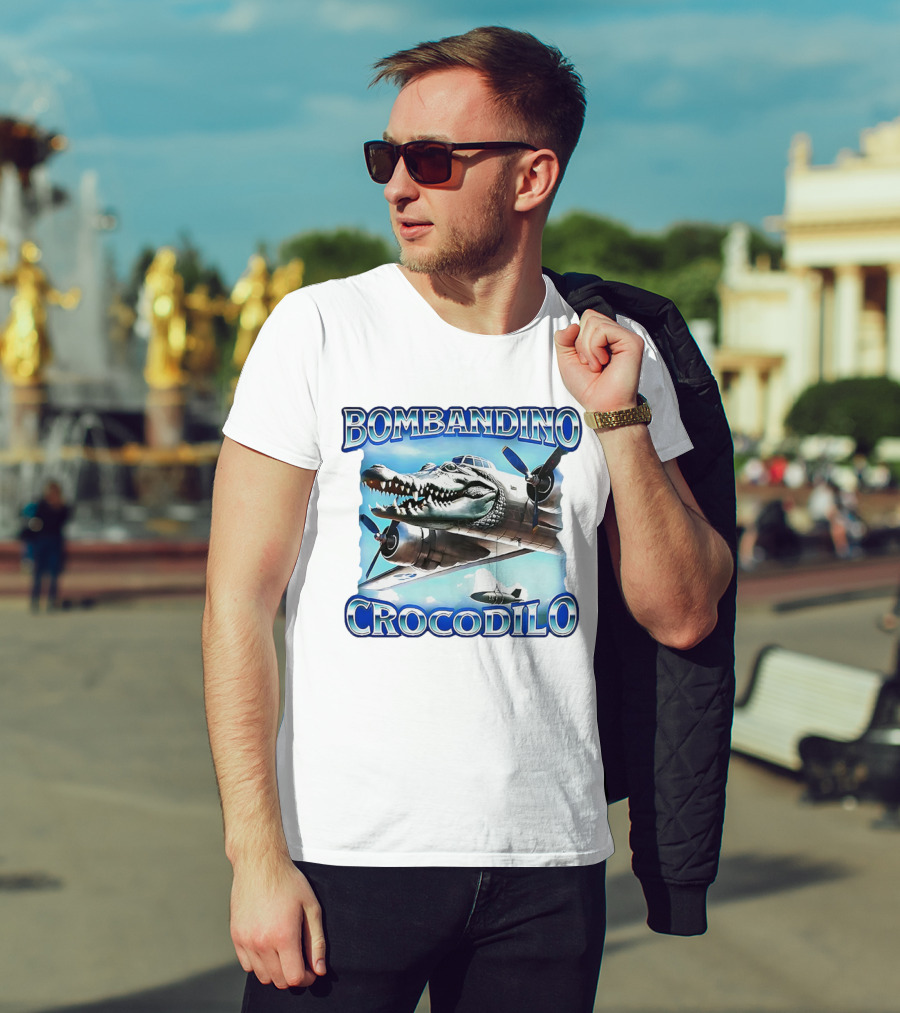 Bombandino Crocodilo Airplane Crocodile Head Artwork T-Shirt