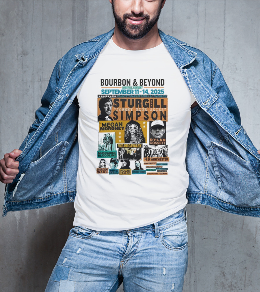 Bourbon & Beyond 2025 Louisville Kentucky Sturgill Simpson Megan Moroney Flatland Cavalry September 11-14 Country Stars T-Shirt