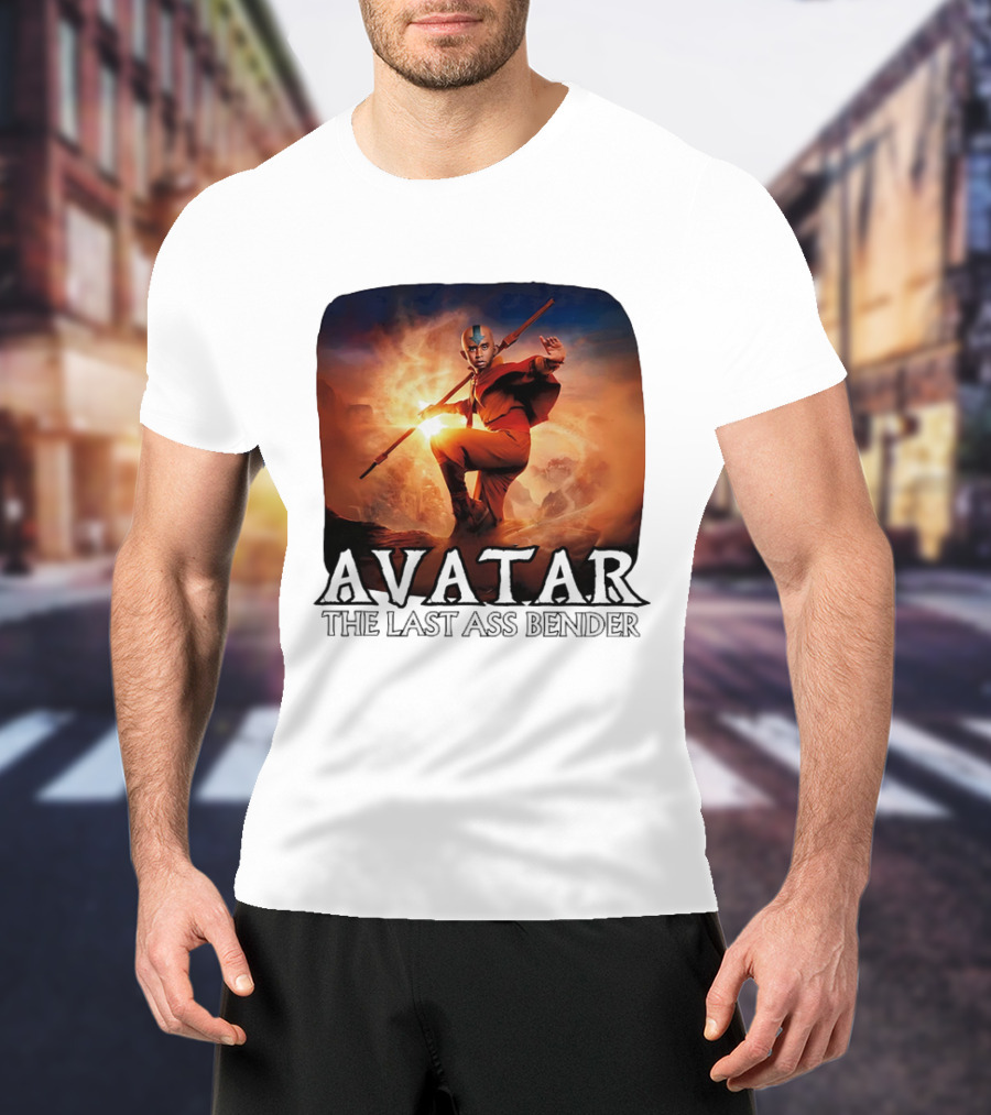 Avatar The Last Ass Bender Aang Parody With Red Outfit And Staff T-Shirt