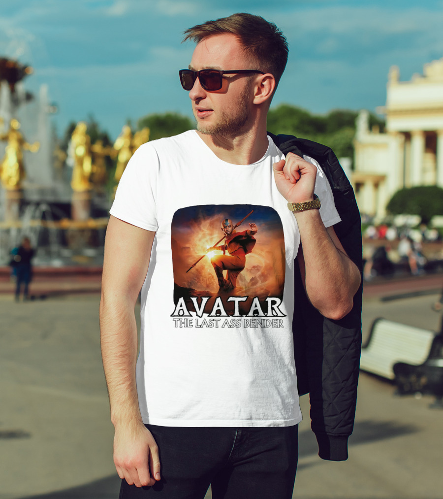 Avatar The Last Ass Bender Aang Parody With Red Outfit And Staff T-Shirt