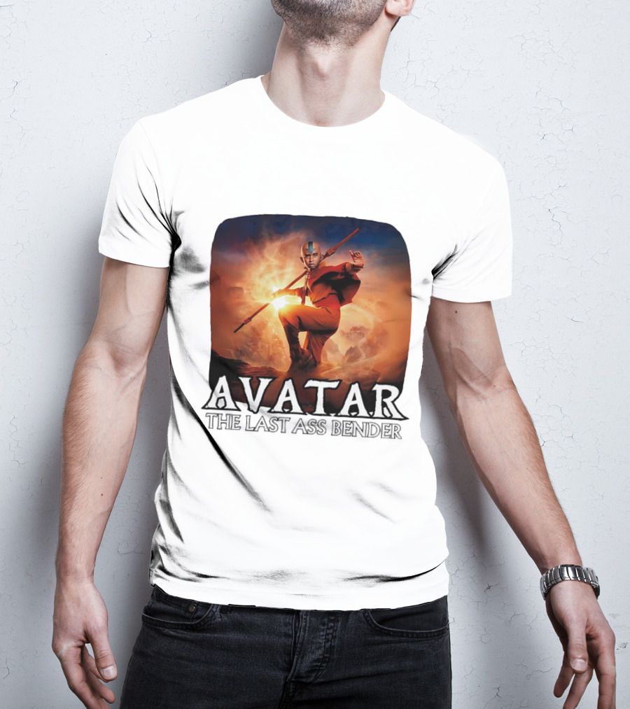 Avatar The Last Ass Bender Aang Parody With Red Outfit And Staff T-Shirt