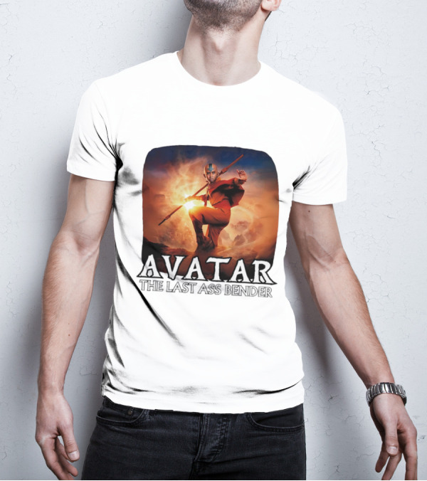 Avatar The Last Ass Bender Aang Parody With Red Outfit And Staff T-Shirt