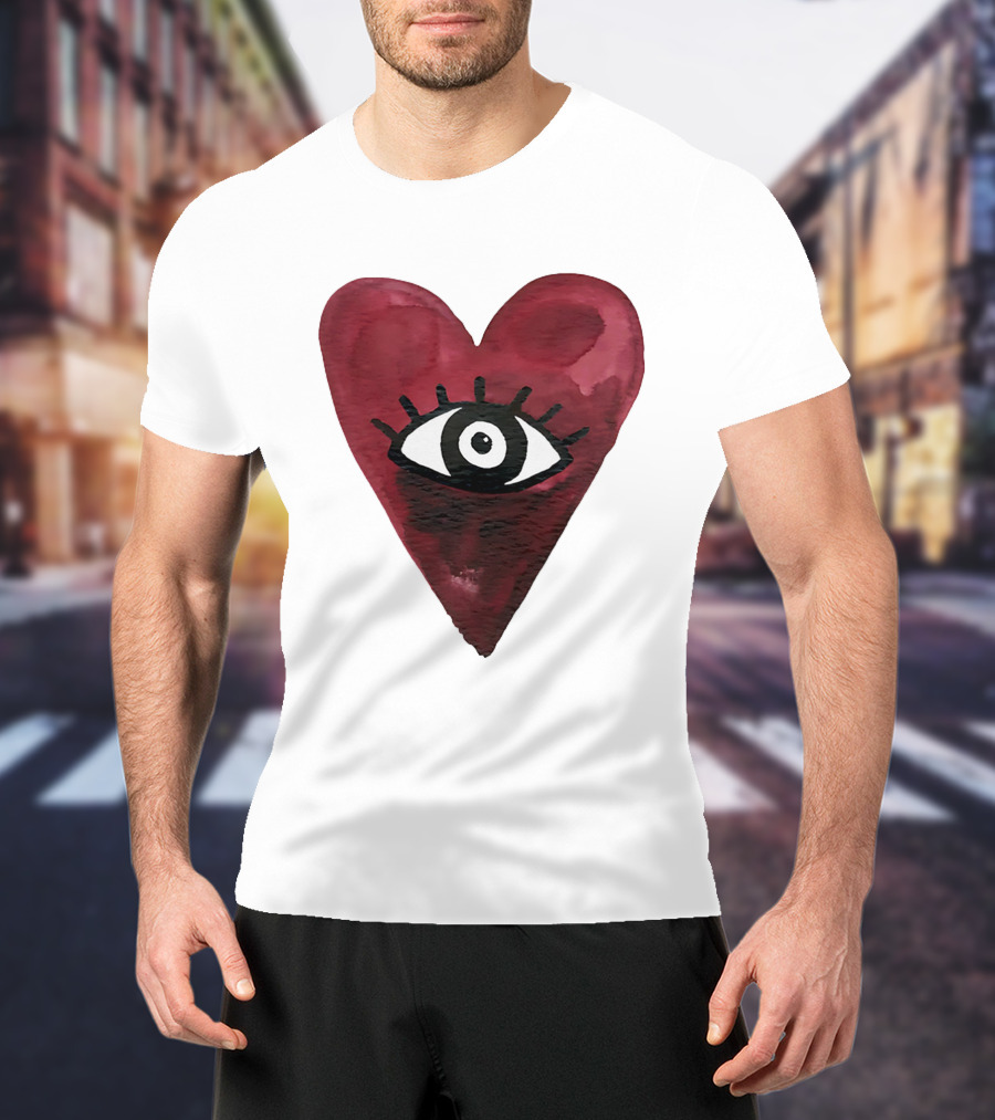 Burgundy Hearts Club Eye Retro T-Shirt