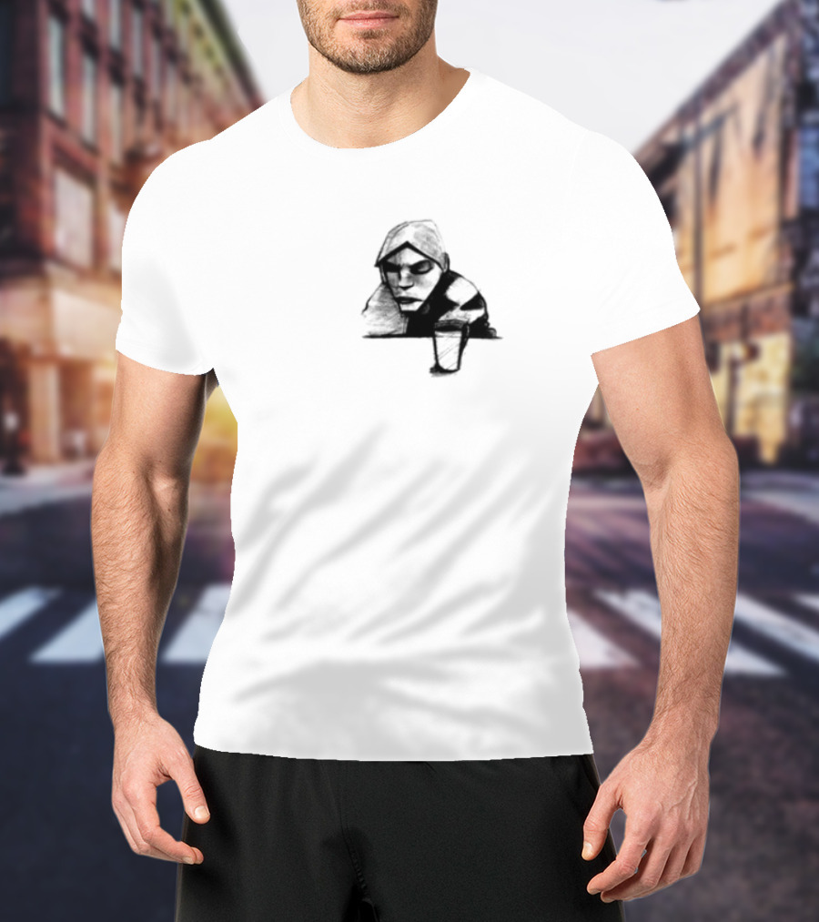 Burial Untrue Album Cover Motif With Cross And Abstract Faces T-Shirt