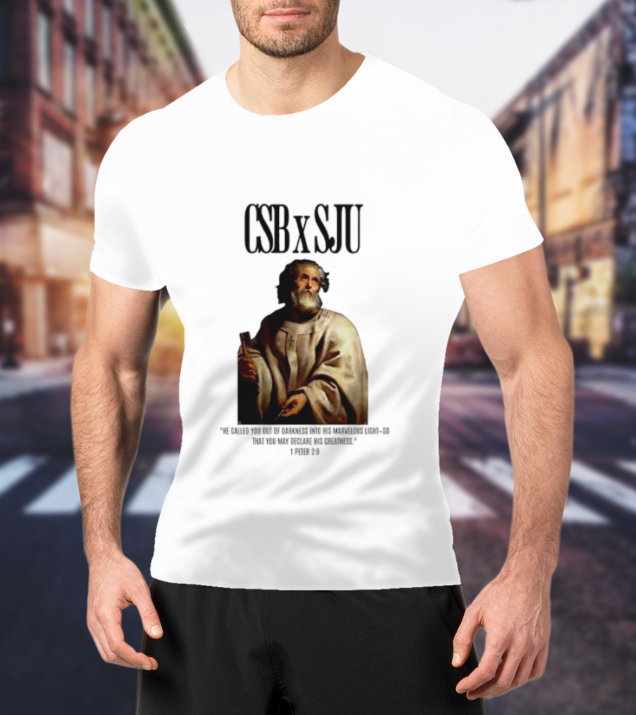 CSB SJU He Called You Out Of Darkness Into His Marvelous Light Saint Peter Painting T-Shirt