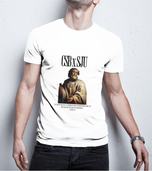 CSB SJU He Called You Out Of Darkness Into His Marvelous Light Saint Peter Painting T-Shirt