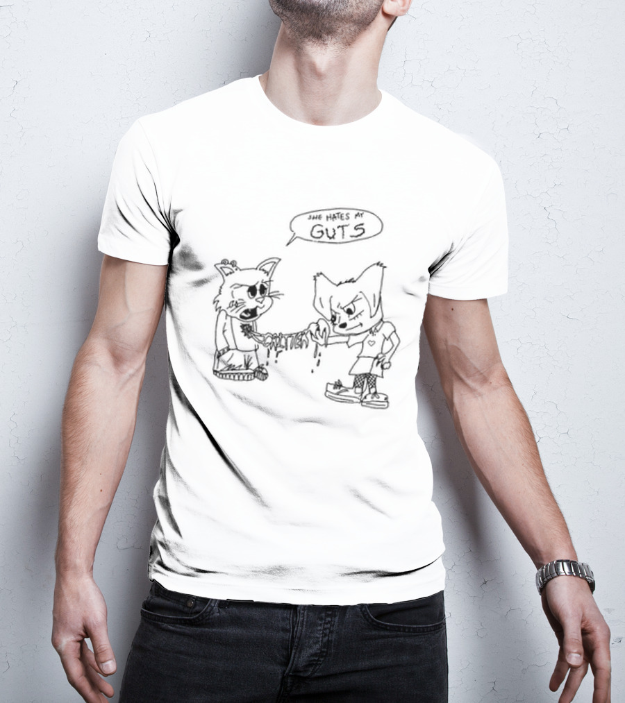 Cr1ttern3t She Hates My Guts Grumpy Cats Comic Style T-Shirt