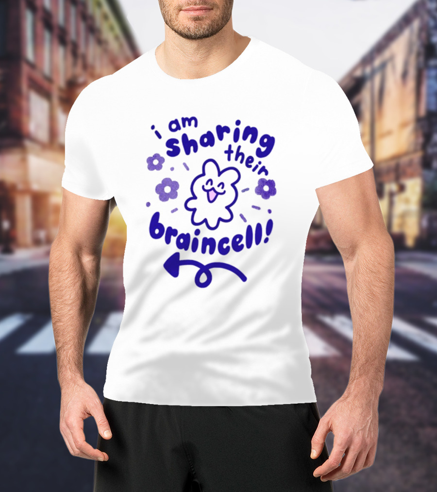 I Am Sharing Their Braincell Playful Character With Flowers And Arrow T-Shirt