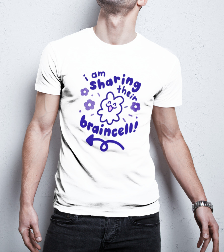 I Am Sharing Their Braincell Playful Character With Flowers And Arrow T-Shirt