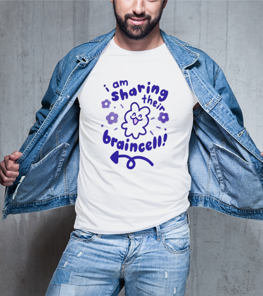 I Am Sharing Their Braincell Playful Character With Flowers And Arrow T-Shirt