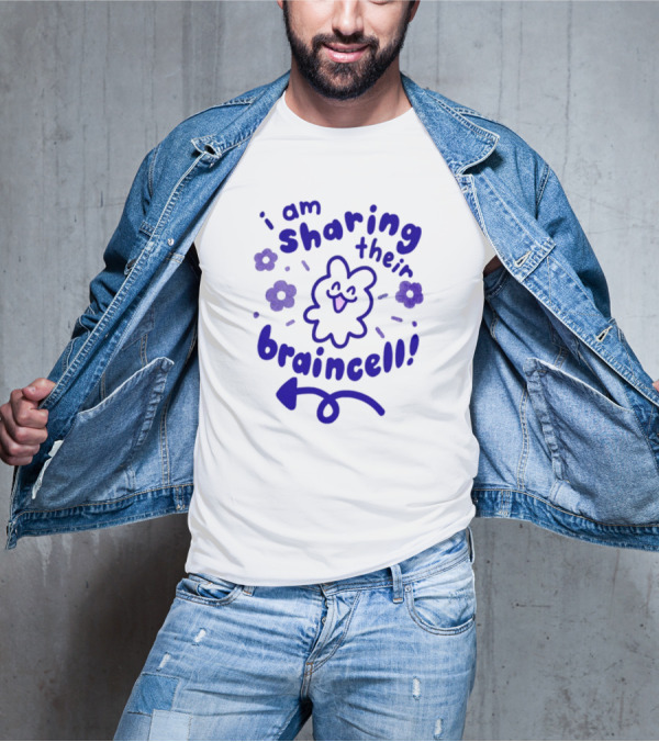 I Am Sharing Their Braincell Playful Character With Flowers And Arrow T-Shirt