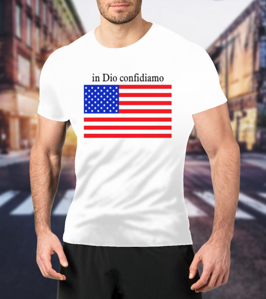 Eric Adams Wearing In Dio Confidiamo T-Shirt