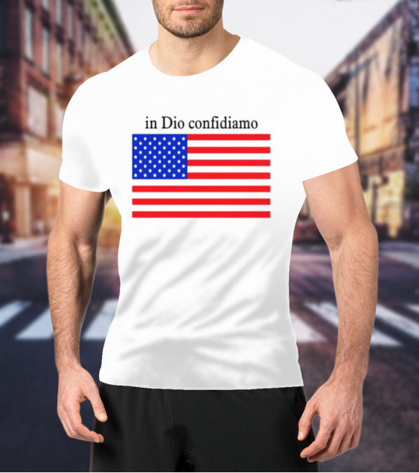 Eric Adams Wearing In Dio Confidiamo T-Shirt