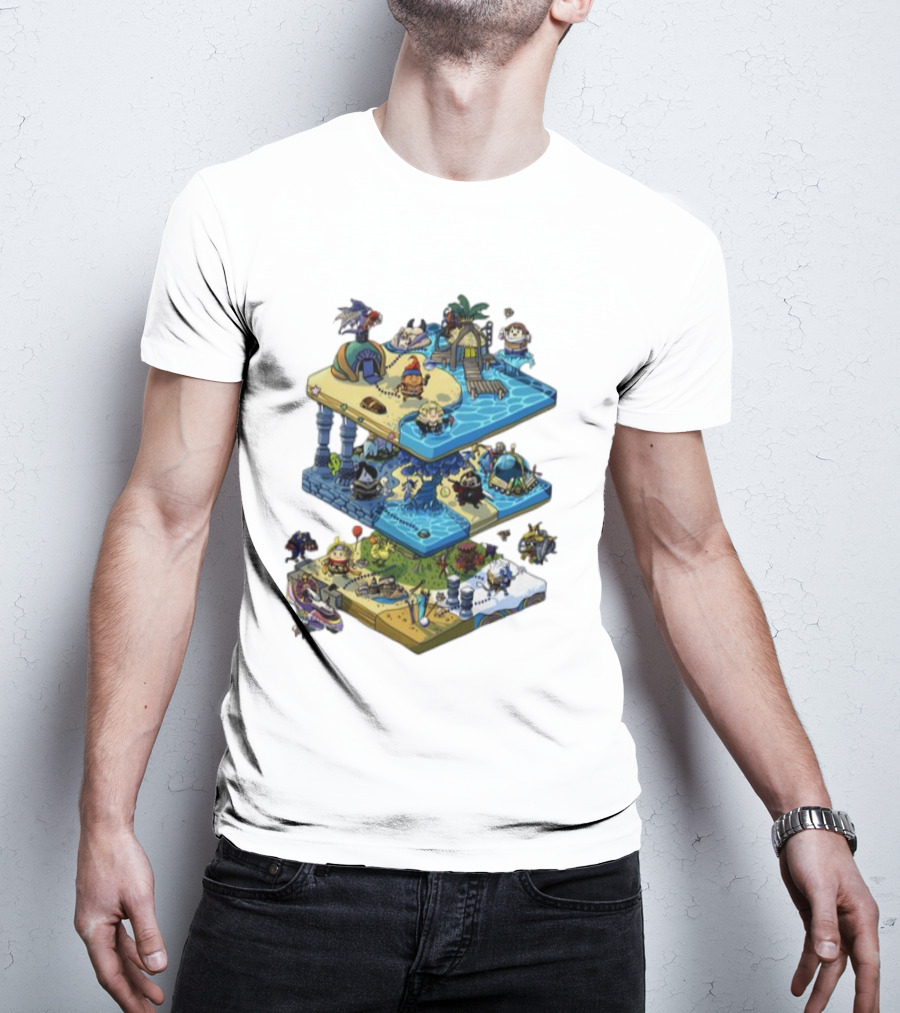 Final Fantasy OC Commission Adventure Island Levels Scene T-Shirt