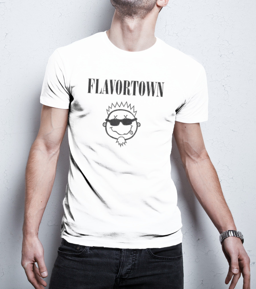 Flavortown Guy Fieri Smells Like Flavor With Sunglasses Pizza Icon T-Shirt