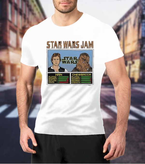 Star Wars Jam Han Chewbacca Piloting Accuracy Outlaw Strength T-Shirt