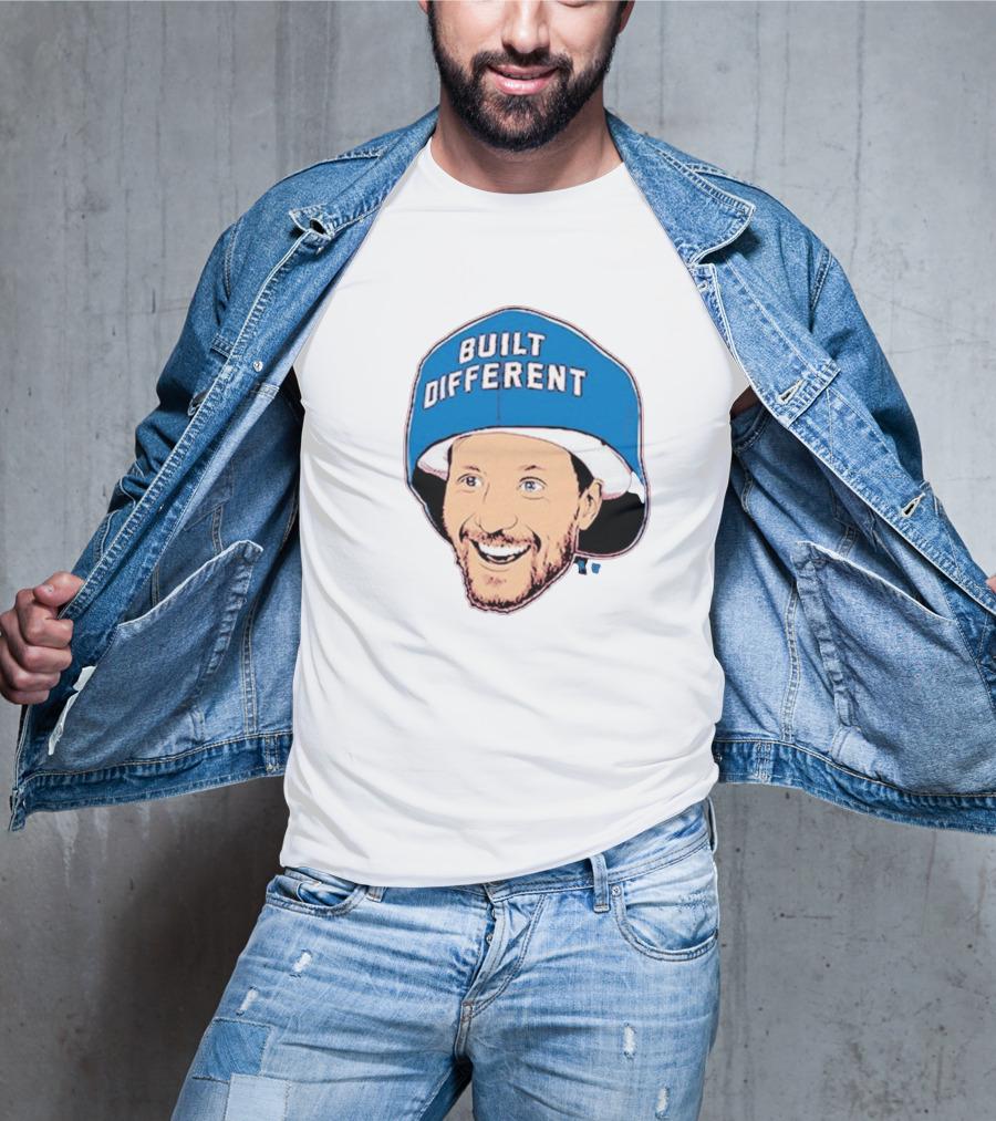 Gabriel Landeskog Built Different Blue Helmet Illustration T-Shirt