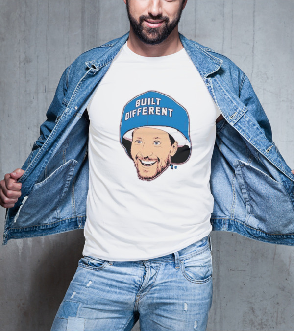 Gabriel Landeskog Built Different Blue Helmet Illustration T-Shirt