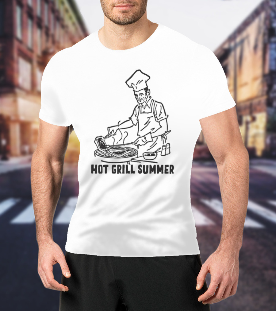 Hot Grill Summer Chef Grilling Cookout Vibes T-Shirt
