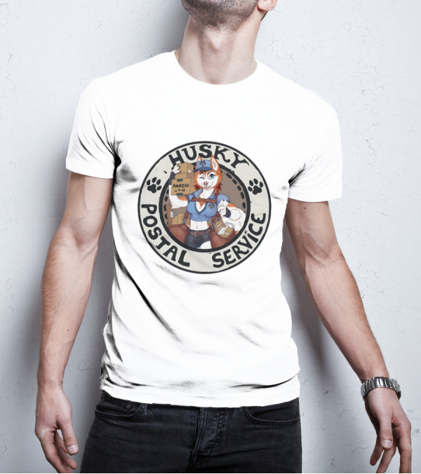 Husky Postal Service Amazoo Paw Print Circle T-Shirt
