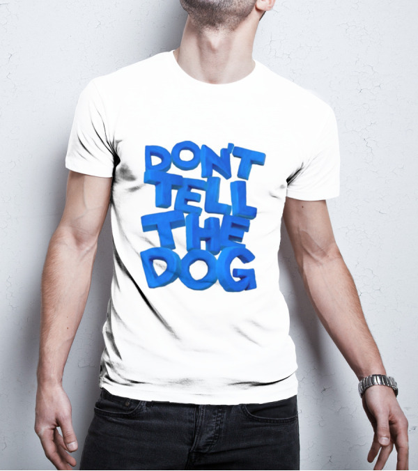 James Marriott Don't Tell The Dog Blue Text White Album T-Shirt