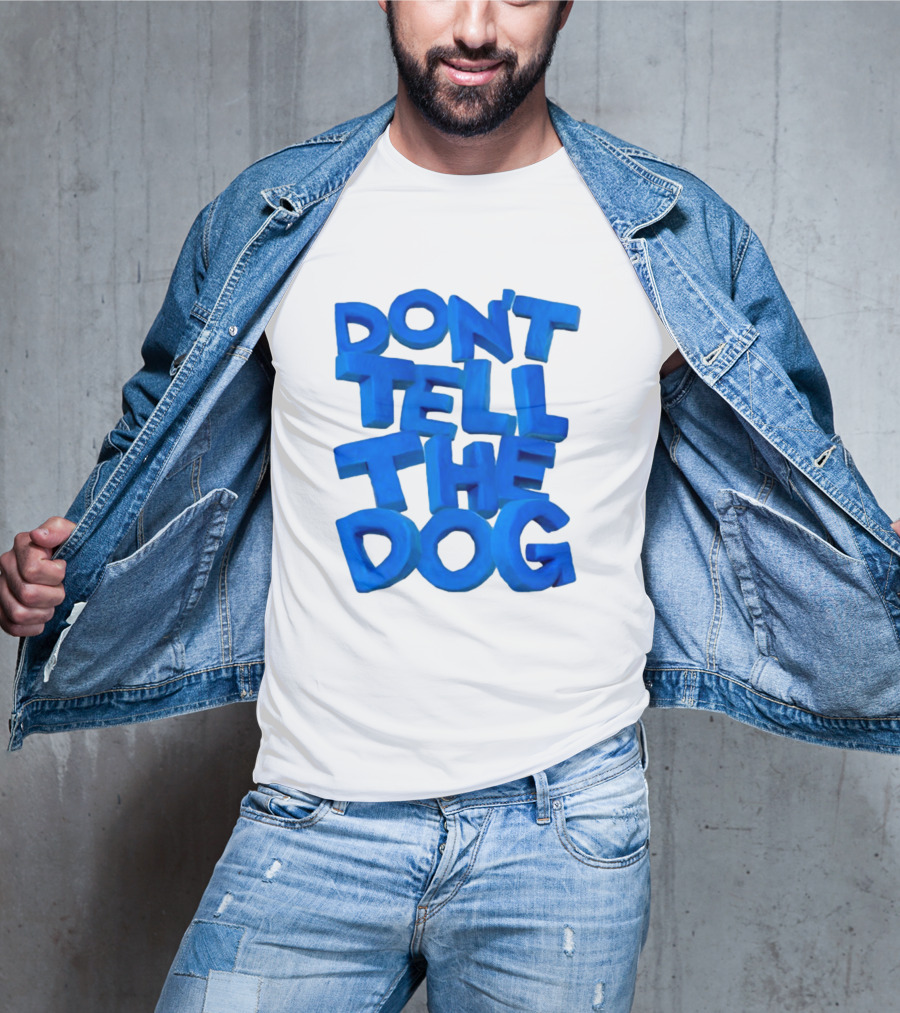 James Marriott Don't Tell The Dog Blue Text White Album T-Shirt