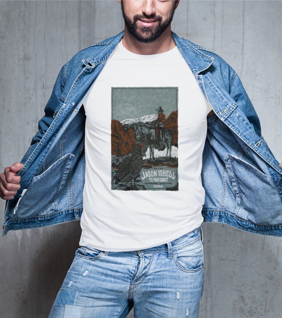 Jason Isbell And The 400 Unit Cowboy And Eagle April 30 2025 Ford Amphitheater Colorado Springs T-Shirt