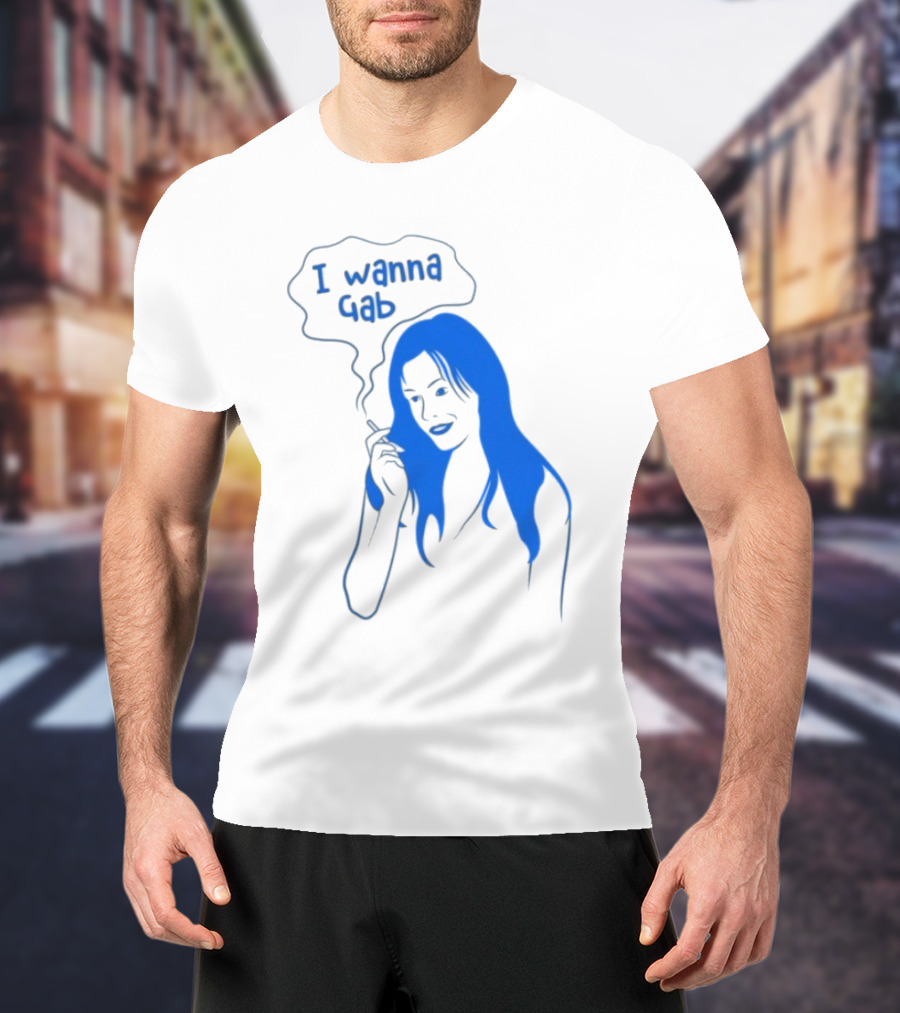 I Wanna Gab Cigarettes Blue Smoking Graphic T-Shirt