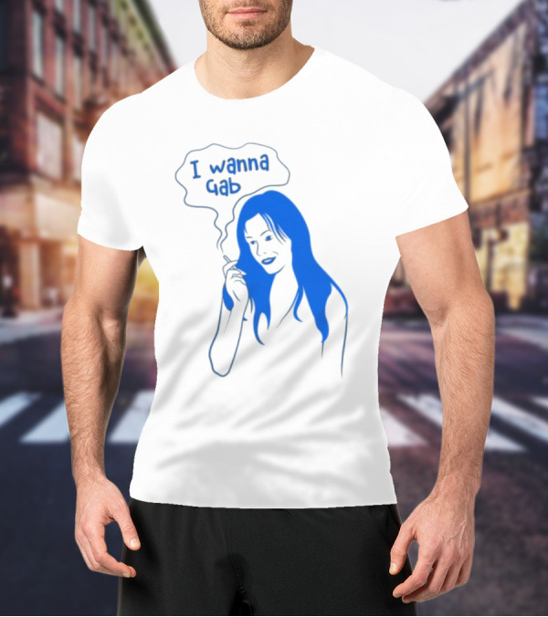 I Wanna Gab Cigarettes Blue Smoking Graphic T-Shirt