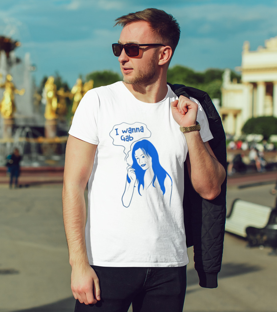 I Wanna Gab Cigarettes Blue Smoking Graphic T-Shirt