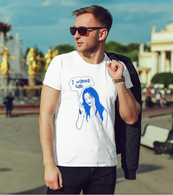 I Wanna Gab Cigarettes Blue Smoking Graphic T-Shirt
