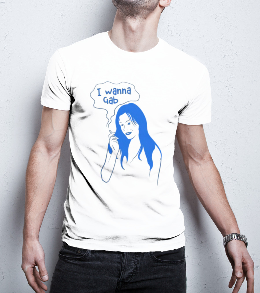I Wanna Gab Cigarettes Blue Smoking Graphic T-Shirt