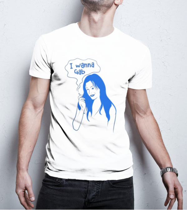 I Wanna Gab Cigarettes Blue Smoking Graphic T-Shirt