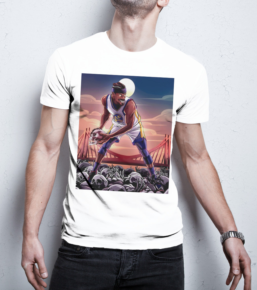 Golden State Warriors Basketball Skulls Bridge Sunset T-Shirt