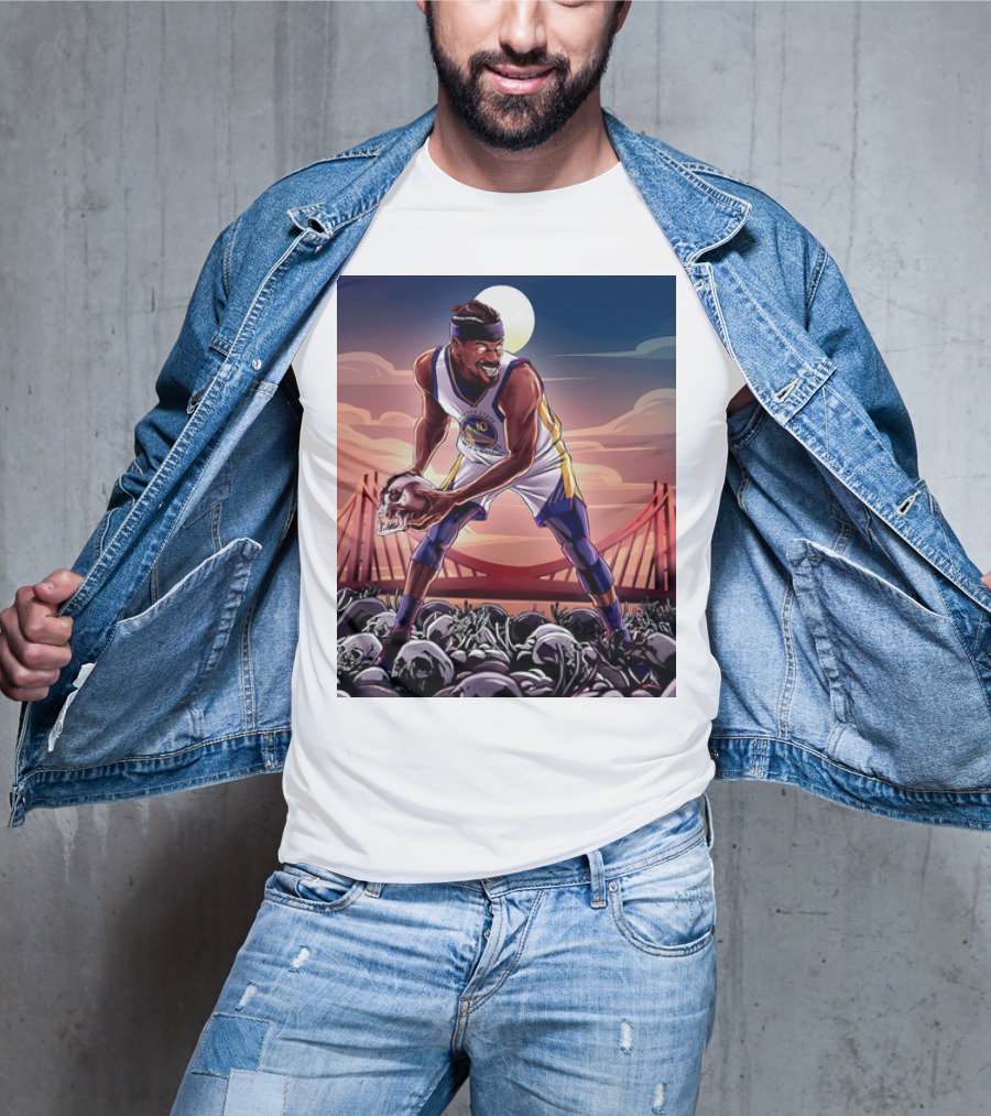 Golden State Warriors Basketball Skulls Bridge Sunset T-Shirt