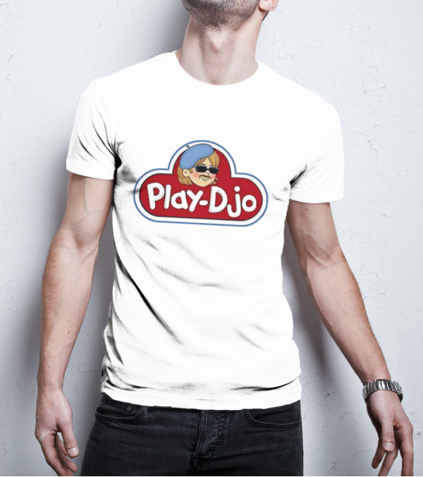 Play-Djo Joe Keery Character Illustration With Blue Beret T-Shirt