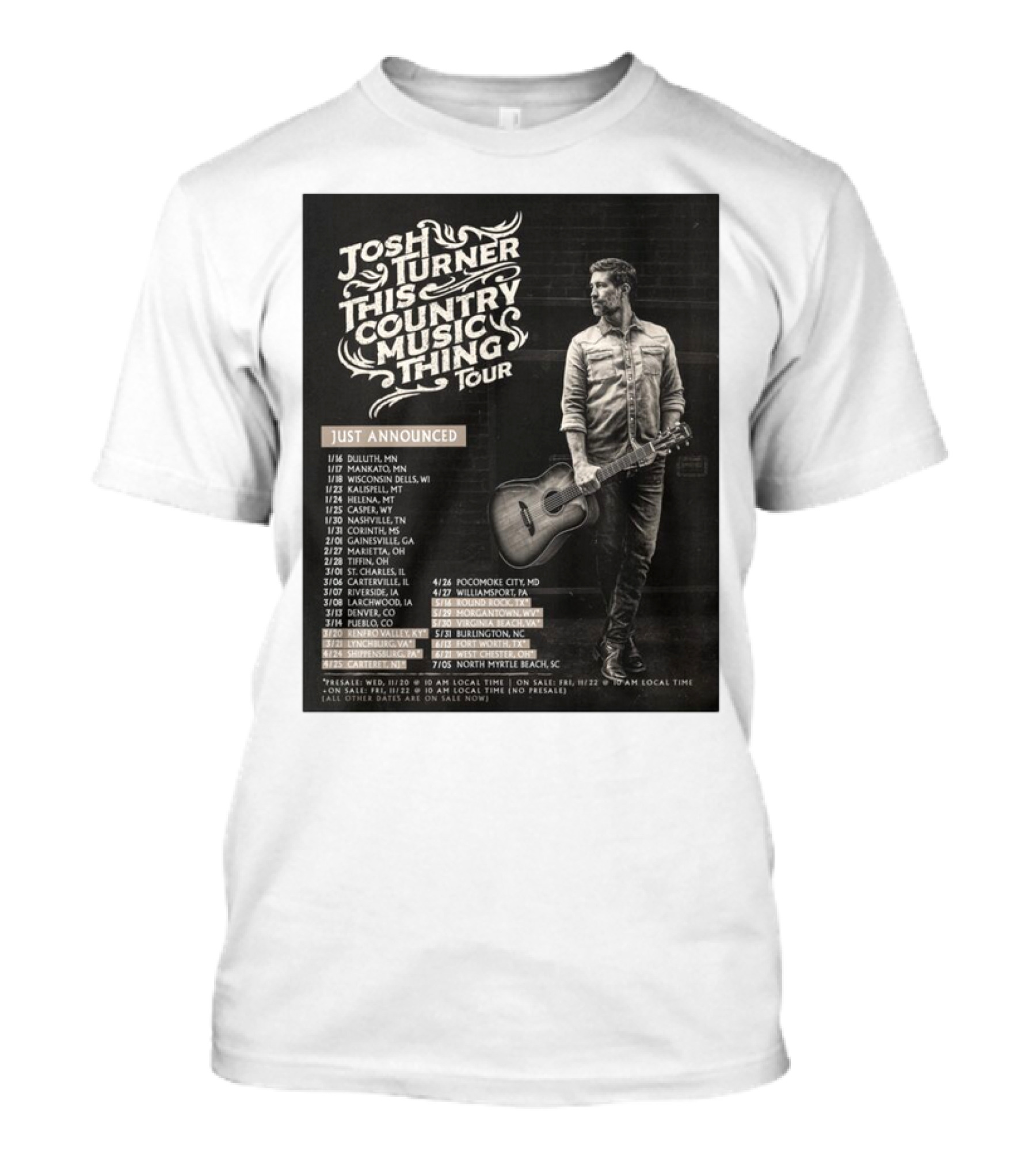Josh Turner This Country Music Thing Tour 2025 Just Announced Dates And Locations T-Shirt