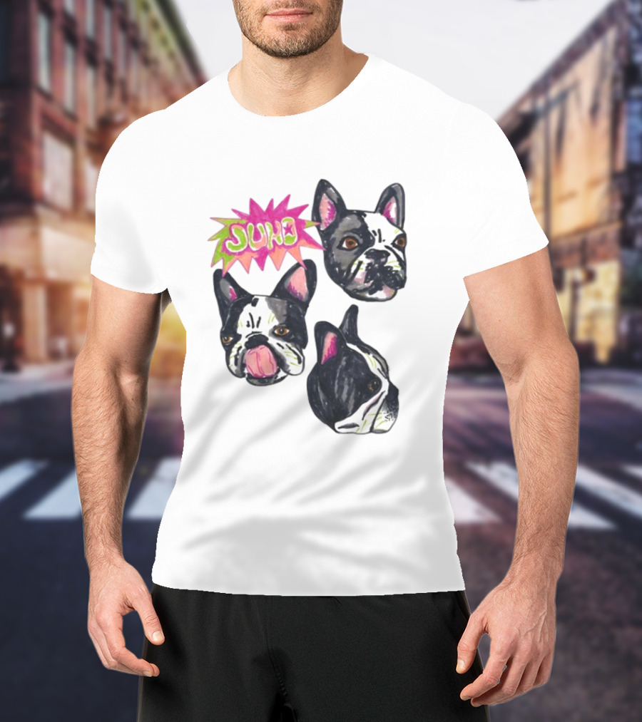 Kel Lauren Remi Wolf Juno Dog Faces Colorful Design T-Shirt