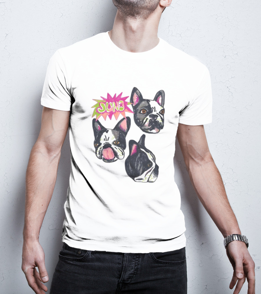 Kel Lauren Remi Wolf Juno Dog Faces Colorful Design T-Shirt