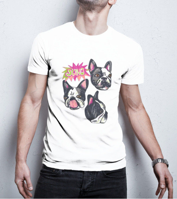 Kel Lauren Remi Wolf Juno Dog Faces Colorful Design T-Shirt