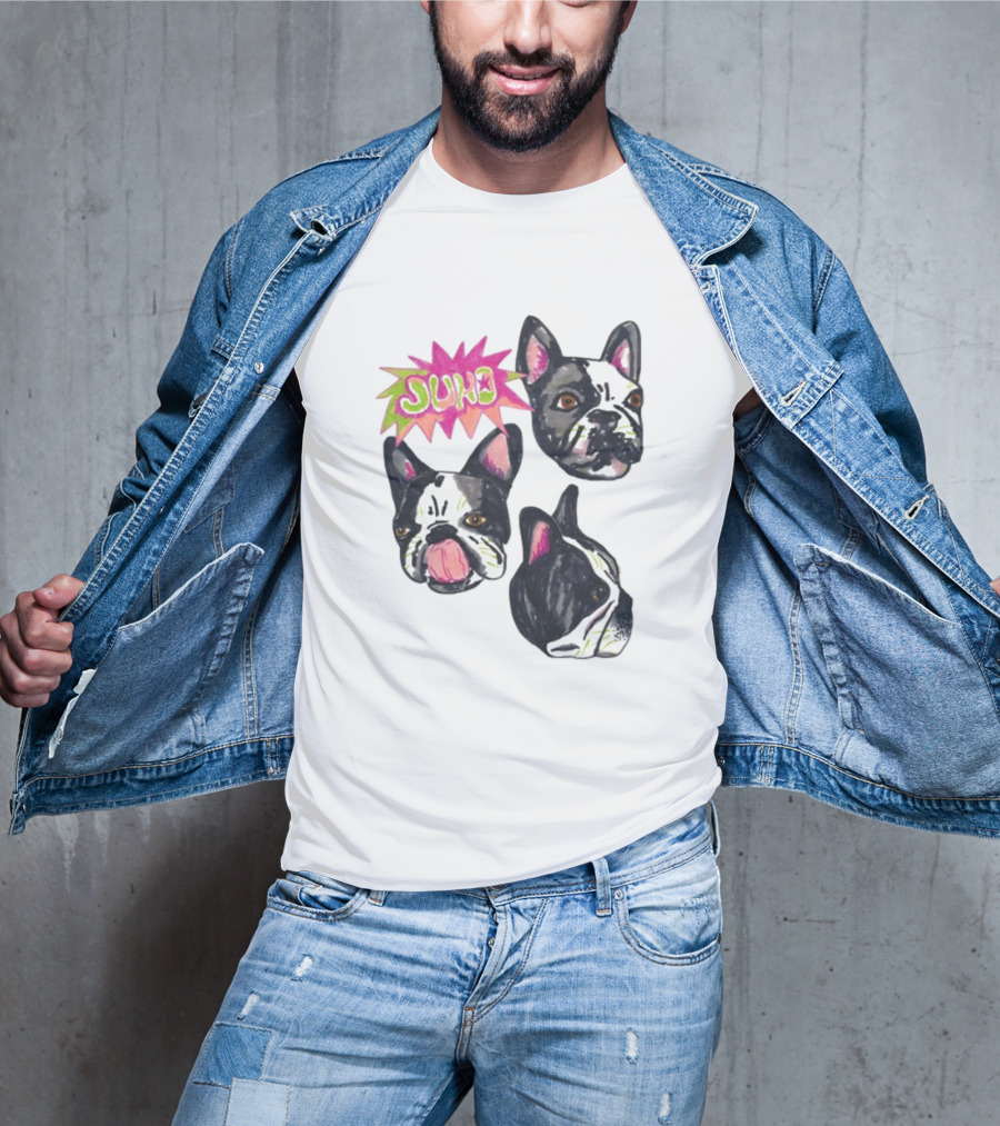 Kel Lauren Remi Wolf Juno Dog Faces Colorful Design T-Shirt