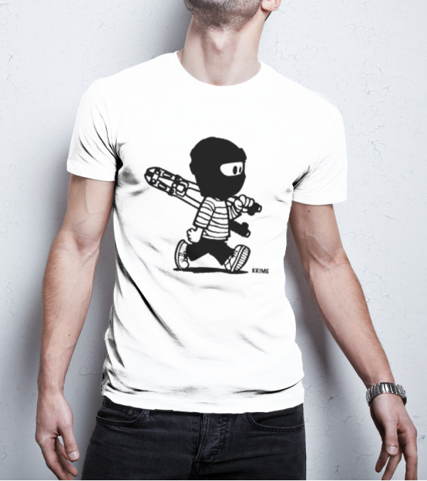 Krime Calvin Graffiti Comic Style Mischief Artwork T-Shirt