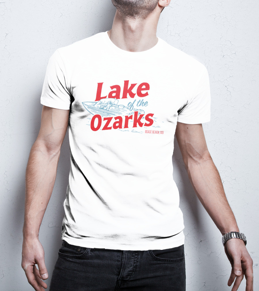 Lake Of The Ozarks Osage Beach MO Retro Boat Illustration T-Shirt