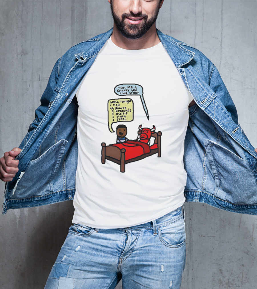 Minnesota Timberwolves Anthony Davis Spooky Bedtime Story 49 Points 9 Rebounds 3 Assists 1 Block 1 Steal T-Shirt