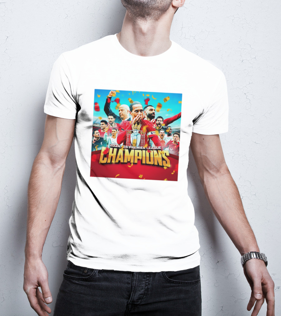 2024-25 Premier League Champions Liverpool FC Celebration T-Shirt