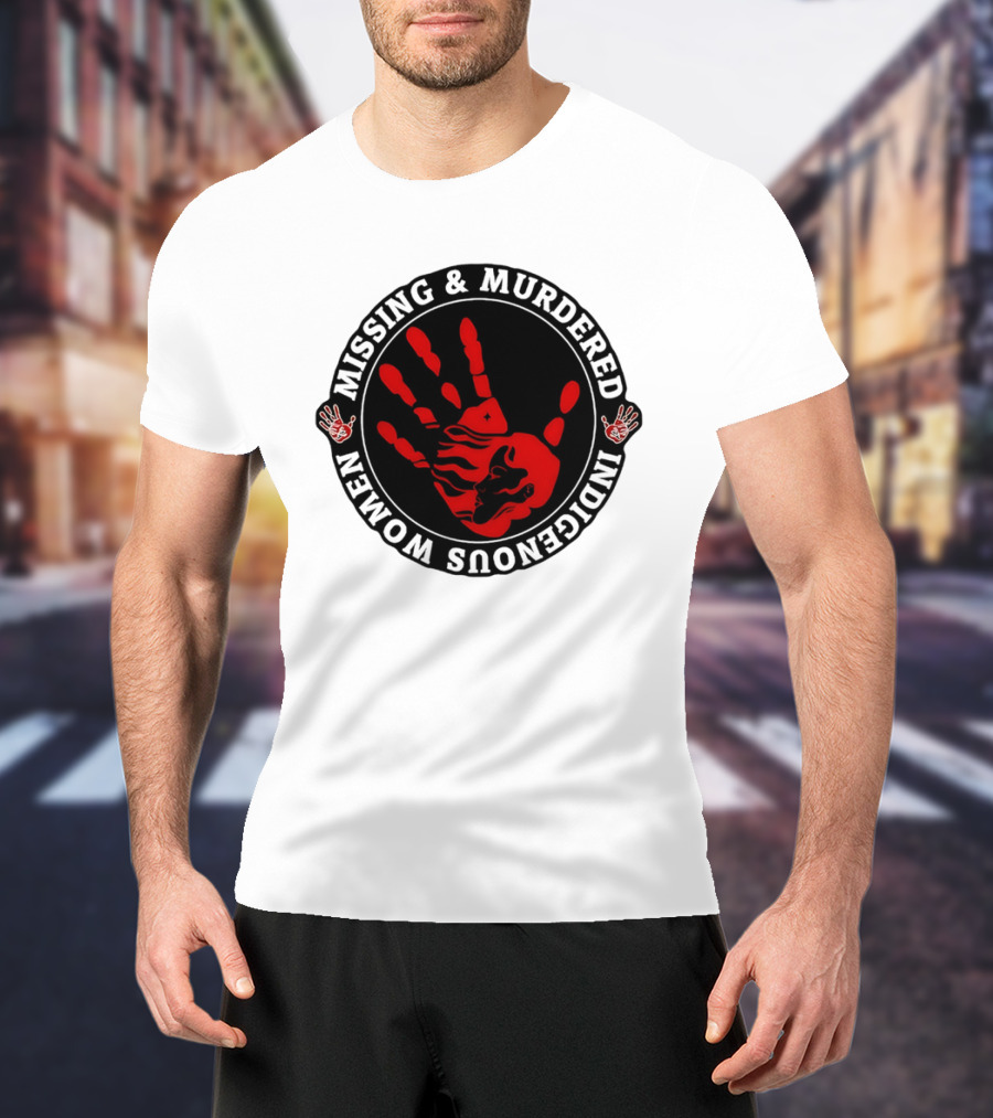 Missing Murdered Indigenous Women Red Handprint Symbol T-Shirt